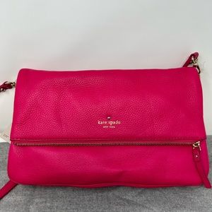 KATE SPADE COBBLE HILL CLARKE  LEATHER DEEP PINK CROSSBODY BAG NWT